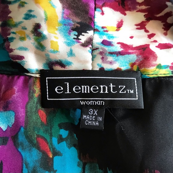 Floral Satiny Blouse with Neck-Tie - Picture 5 of 6